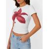 imageTrendy Queen Womens Short Sleeve Crop Tops Summer Spring T Shirts Basic Cute Casual Tees Graphic Trendy Fashion Clothes 2025White