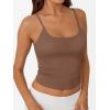 imageTrendy Queen Womens Spaghetti Strap Tank Top Summer Double Lined Workout Camisole Going Out Cute Tops Y2k Teen Girl BasicBrown
