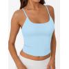 imageTrendy Queen Womens Spaghetti Strap Tank Top Summer Double Lined Workout Camisole Going Out Cute Tops Y2k Teen Girl BasicLightblue