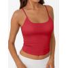 imageTrendy Queen Womens Spaghetti Strap Tank Top Summer Double Lined Workout Camisole Going Out Cute Tops Y2k Teen Girl BasicRed