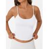 imageTrendy Queen Womens Spaghetti Strap Tank Top Summer Double Lined Workout Camisole Going Out Cute Tops Y2k Teen Girl BasicWhite