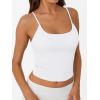 imageTrendy Queen Womens Spaghetti Strap Tank Top Summer Double Lined Workout Camisole Going Out Cute Tops Y2k Teen Girl BasicWhite