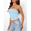 imageTrendy Queen Womens Strapless Tube Tops Basic Backless Sleeveless Bandeau Going Out Crop Tops Cute 2025 Summer ClothesBaby Blue