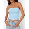 imageTrendy Queen Womens Strapless Tube Tops Basic Backless Sleeveless Bandeau Going Out Crop Tops Cute 2025 Summer ClothesBaby Blue