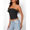 imageTrendy Queen Womens Strapless Tube Tops Basic Backless Sleeveless Bandeau Going Out Crop Tops Cute 2025 Summer ClothesBlack
