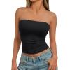 imageTrendy Queen Womens Strapless Tube Tops Basic Backless Sleeveless Bandeau Going Out Crop Tops Cute 2025 Summer ClothesBlack