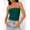 imageTrendy Queen Womens Strapless Tube Tops Basic Backless Sleeveless Bandeau Going Out Crop Tops Cute 2025 Summer ClothesDark Green