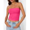 imageTrendy Queen Womens Strapless Tube Tops Basic Backless Sleeveless Bandeau Going Out Crop Tops Cute 2025 Summer ClothesHotpink
