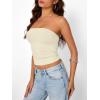 imageTrendy Queen Womens Strapless Tube Tops Basic Backless Sleeveless Bandeau Going Out Crop Tops Cute 2025 Summer ClothesKhaki