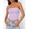 imageTrendy Queen Womens Strapless Tube Tops Basic Backless Sleeveless Bandeau Going Out Crop Tops Cute 2025 Summer ClothesLight Purple
