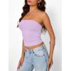 imageTrendy Queen Womens Strapless Tube Tops Basic Backless Sleeveless Bandeau Going Out Crop Tops Cute 2025 Summer ClothesLight Purple