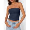 imageTrendy Queen Womens Strapless Tube Tops Basic Backless Sleeveless Bandeau Going Out Crop Tops Cute 2025 Summer ClothesNavy