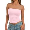 imageTrendy Queen Womens Strapless Tube Tops Basic Backless Sleeveless Bandeau Going Out Crop Tops Cute 2025 Summer ClothesPink
