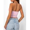 imageTrendy Queen Womens Strapless Tube Tops Basic Backless Sleeveless Bandeau Going Out Crop Tops Cute 2025 Summer ClothesPink