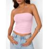 imageTrendy Queen Womens Strapless Tube Tops Basic Backless Sleeveless Bandeau Going Out Crop Tops Cute 2025 Summer ClothesPink