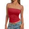 imageTrendy Queen Womens Strapless Tube Tops Basic Backless Sleeveless Bandeau Going Out Crop Tops Cute 2025 Summer ClothesRed