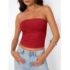 imageTrendy Queen Womens Strapless Tube Tops Basic Backless Sleeveless Bandeau Going Out Crop Tops Cute 2025 Summer ClothesRed