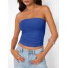 imageTrendy Queen Womens Strapless Tube Tops Basic Backless Sleeveless Bandeau Going Out Crop Tops Cute 2025 Summer ClothesRoyalblue