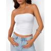 imageTrendy Queen Womens Strapless Tube Tops Basic Backless Sleeveless Bandeau Going Out Crop Tops Cute 2025 Summer ClothesWhite