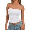 imageTrendy Queen Womens Strapless Tube Tops Basic Backless Sleeveless Bandeau Going Out Crop Tops Cute 2025 Summer ClothesWhite