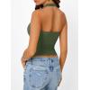 imageTrendy Queen Womens Summer Halter Tops Going Out Crop Top 2025 Fashion Cowl Neck Shirts Backless Sexy Cute Y2K ClothesArmygreen
