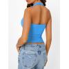 imageTrendy Queen Womens Summer Halter Tops Going Out Crop Top 2025 Fashion Cowl Neck Shirts Backless Sexy Cute Y2K ClothesBlue