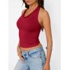 imageTrendy Queen Womens Summer Halter Tops Going Out Crop Top 2025 Fashion Cowl Neck Shirts Backless Sexy Cute Y2K ClothesRed