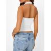 imageTrendy Queen Womens Summer Halter Tops Going Out Crop Top 2025 Fashion Cowl Neck Shirts Backless Sexy Cute Y2K ClothesWhite