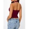 imageTrendy Queen Womens Summer Halter Tops Going Out Crop Top 2025 Fashion Cowl Neck Shirts Backless Sexy Cute Y2K ClothesWinered