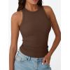 imageTrendy Queen Womens Tank Tops Summer Workout Racerback Ribbed Shirts Beach Vacation Outfits Spring Fashion Y2k ClothesCoffee