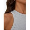 imageTrendy Queen Womens Tank Tops Summer Workout Racerback Ribbed Shirts Beach Vacation Outfits Spring Fashion Y2k ClothesGrey