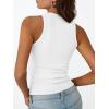 imageTrendy Queen Womens Tank Tops Summer Workout Racerback Ribbed Shirts Beach Vacation Outfits Spring Fashion Y2k ClothesWhite