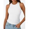 imageTrendy Queen Womens Tank Tops Summer Workout Racerback Ribbed Shirts Beach Vacation Outfits Spring Fashion Y2k ClothesWhite
