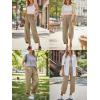 imageTrendy Queen Womens Wide Leg Pants Boho Summer Capri Palazzo Harem Casual Barrel Sweatpants Baggy Slacks with PocketsKhaki