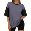 imageTrendy Queen Oversized TShirts for Women Summer Workout Loost Fit Short Sleeve Tops Casual Y2K 2025 Fashion Basic TeesDarkgrey