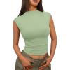 imageTrendy Queen Womens Going Out Basic Tank Tops Mock Neck Spring Clothes Sleeveless Cute Shirts Summer Y2K Sexy Outfits 2025Green