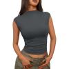 imageTrendy Queen Womens Going Out Basic Tank Tops Mock Neck Spring Clothes Sleeveless Cute Shirts Summer Y2K Sexy Outfits 2025Grey