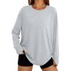 imageTrendy Queen Womens Oversized T Shirts Fall Tunic Thumb Hole Long Sleeve Workout Tops Fashion Plus Size Gym Loose Y2k TeeGrey