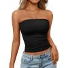 imageTrendy Queen Womens Strapless Tube Tops Basic Backless Sleeveless Bandeau Going Out Crop Tops Cute 2025 Summer ClothesBlack
