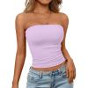 imageTrendy Queen Womens Strapless Tube Tops Basic Backless Sleeveless Bandeau Going Out Crop Tops Cute 2025 Summer ClothesLight Purple