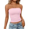 imageTrendy Queen Womens Strapless Tube Tops Basic Backless Sleeveless Bandeau Going Out Crop Tops Cute 2025 Summer ClothesPink