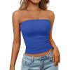 imageTrendy Queen Womens Strapless Tube Tops Basic Backless Sleeveless Bandeau Going Out Crop Tops Cute 2025 Summer ClothesRoyalblue