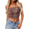 imageTrendy Queen Womens Tube Tops Going Out Summer Y2k Bandeau Trendy Crop Sleeveless Strapless Cute Teens 2025 Corset FloralLeopard