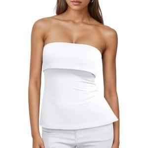 imageTrendy Queen Going Out Tops for Women Summer Spring Tube Tops Cute Off The Shoulder Backless Corset Teen Girls Y2k ClothesWhite