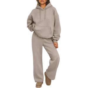 imageTrendy Queen Womens 2 Piece Outfits Lounge Fall Fashion Sets Oversized Sweatshirts Wide Leg Pants Sweatsuits Winter ClothesCoffeegery