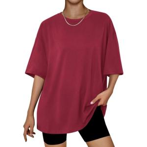 imageTrendy Queen Womens Oversized Summer T Shirts Plus Size Batwing Cute Casual Tops Short Sleeves Fashion Workout ClothesWinered