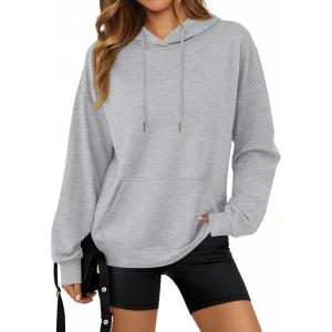 imageTrendy Queen Womens Fall Fashion T Shirts Basic Drawstring Pullover Loose Fit Hoodies Winter Clothes with PocketGrey