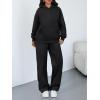 imageTrendy Queen 2 Piece Lounge Sweat Sets Plus Size Fall Fashion Matching Sweatsuits Wide Leg Pants Travel Outfit Winter ClothesBlack