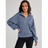 imageTrendy Queen Womens Oversized Sweatshirts Half Zip Pullover Fall Long Sleeve Quarter Zip Hoodies Teen Girls Y2K ClothesGreyblue