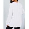 imageTrendy Queen Womens Oversized T Shirts Fall Thumb Hole Long Sleeve Workout Tops Fashion Plus Size Gym Loose Y2k Tunic TeeWhite